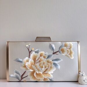 Buddha Stones Carnation Peony Begonia Su Embroidery Wedding Handbag Crossbody